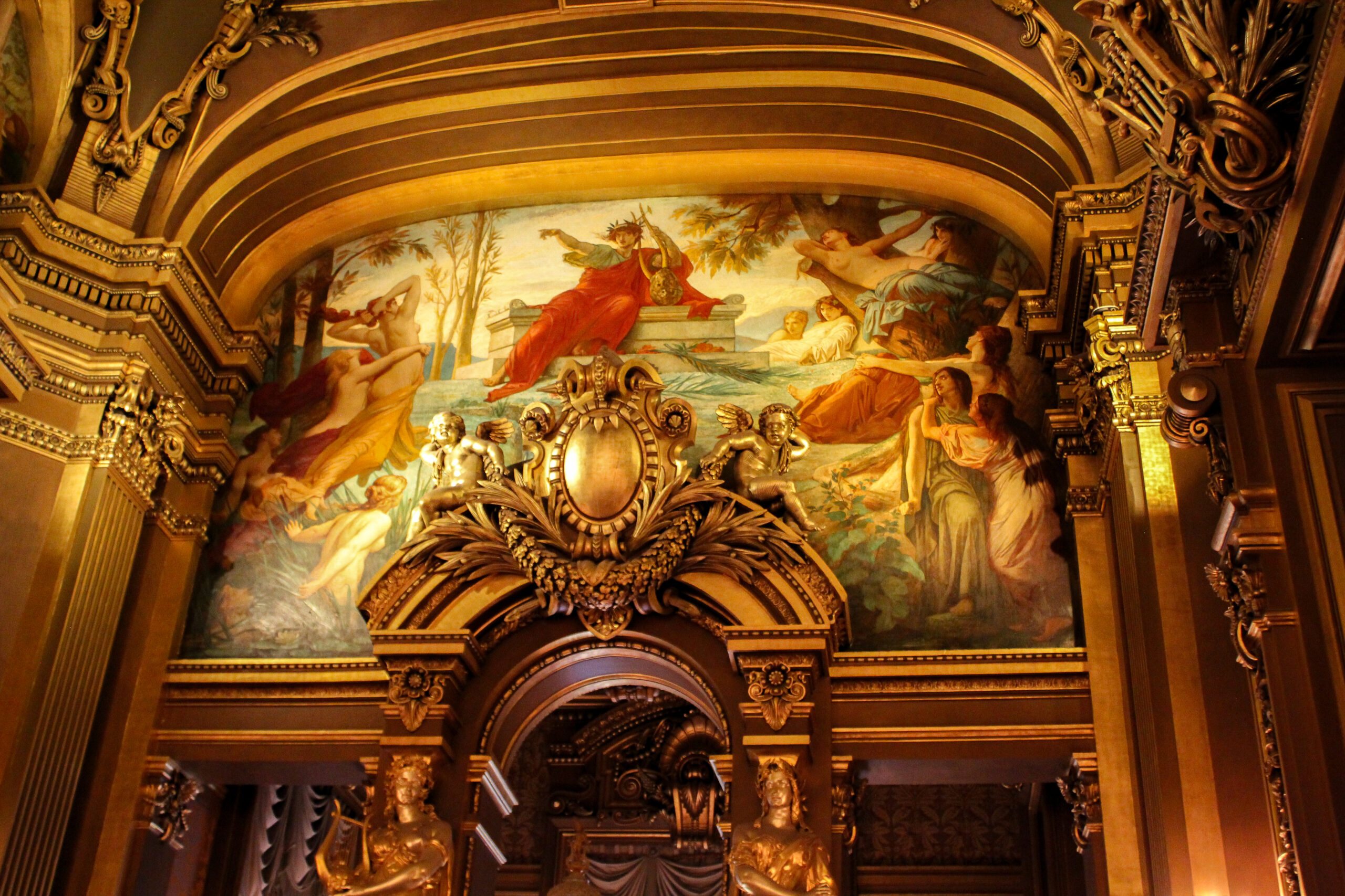 Apollo A painting of Apollo in the Grand Salon of the Palais Garnier. Photo by Everhart Creative.