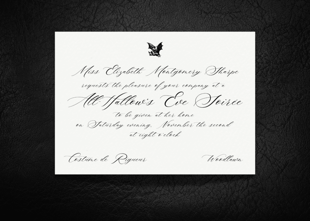 An invitation in the style of the 1920s.