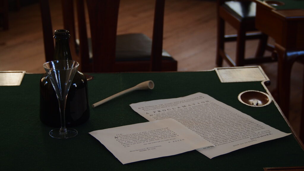 Contact Everhart Creative -- 18th century tavern, document and proclamation