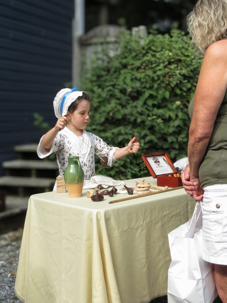Historic recreation of whirligig demonstration, Colonial Maryland.