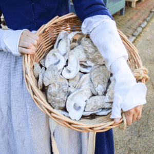 Detail of large oyster shells, representing Annapolis’s maritime economy, 1774.