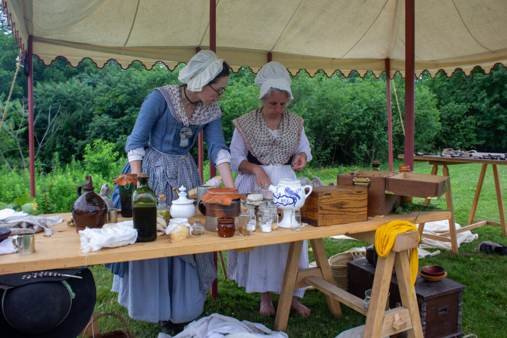 Camp followers at the flying hospital, Fort Ticonderoga, Ticonderoga, NY. 2026.