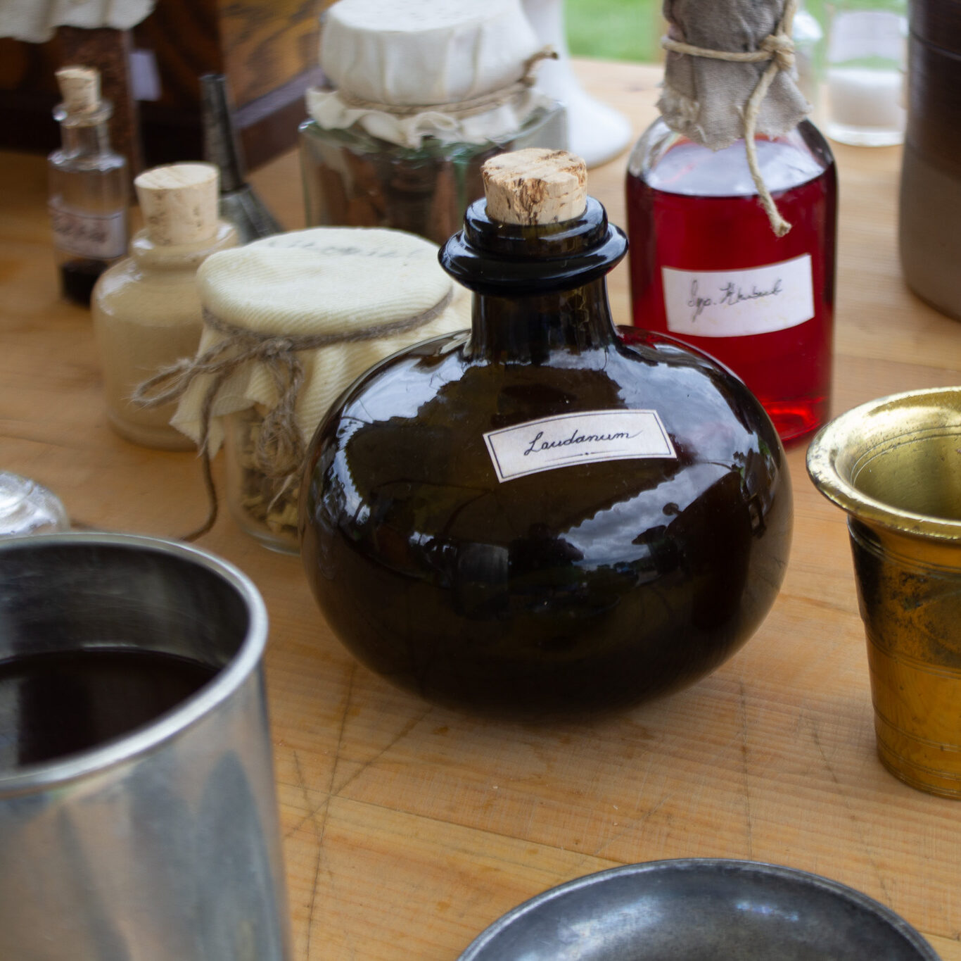 Bottled laudanum at the flying hospital, Fort Ticonderoga, Ticonderoga, NY. 2026.